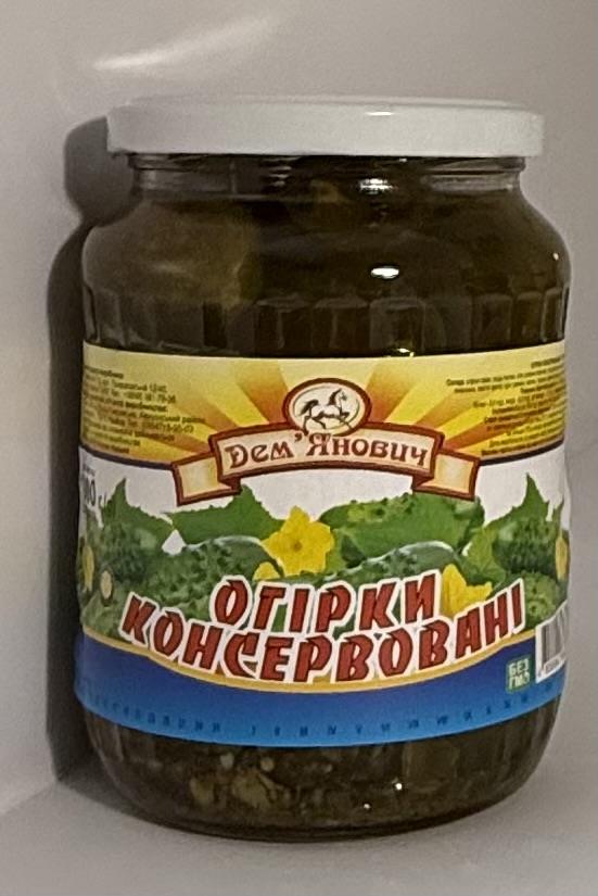 Огірки консервовані ДЕМ'ЯНОВИЧ, 650г